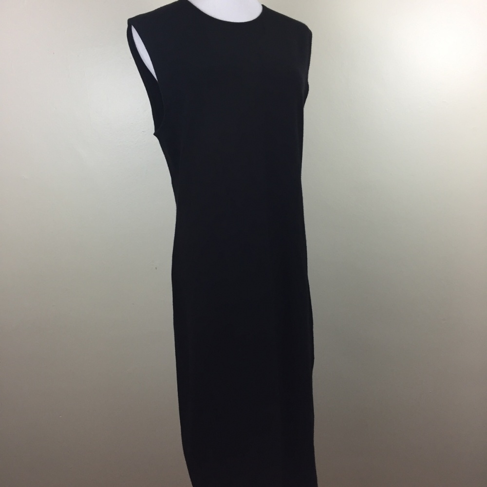 VINCE Rib Pencil Sleeveless Exposed Zip Back Dress - Picture 4 of 8